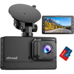 Zhiroad Dash CAM Coche, 1080P FHD Dash CAM con Pantalla IPS de 3", Gran Angular de 176°, Cámara para Coche con Tarjeta SD 32G,