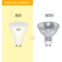 GY 12 bombillas LED GU10, 8W equivalentes a 80W, blanco neutro 4000K, 800 lúmenes, larga duración, bajo consumo, aptas para