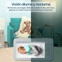 Babysense HD S2 Babyphone Camera, Monitor de vídeo para bebé con cámara y audio de 5" HD 720p, sin wifi, Luz nocturna ajustable,