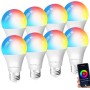 ANTELA Bombilla Inteligente LED E27 Wifi 9W Compatible Con Google Home/Alexa, Bombilla RGB(2700K-6500K) Luces Colores Regulable,