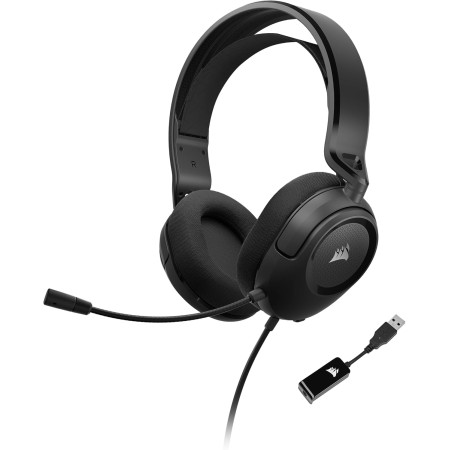 Corsair HS35 Surround v2 - Auriculares multiplataforma para juegos con cable, Dolby 7.1, micrófono omnidireccional flexible,