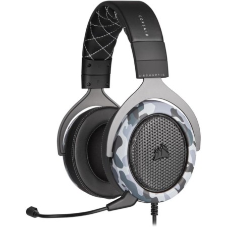 Corsair HS60 HAPTIC Auriculares Estéreo para Juegos con Efectos Hápticos en Los Bajos (Taction Technology, Almohadillas de