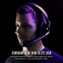 Corsair VOID RGB ELITE Auriculares Inalámbricos para Juegos - Sonido Envolvente 7.1 - Micrófono Omnidireccional - Almohadillas