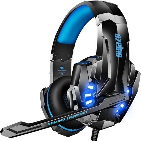 Ozeino Cascos Gaming, Auriculares Gaming para Ps4 Ps5 PC Xboxone Switch, 3D Estéreo Sonido, Cascos con Microfono Cancelación de