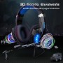 Ozeino Cascos Gaming, Auriculares Gaming para Ps4 Ps5 PC Xboxone Switch, 3D Estéreo Sonido, Cascos con Microfono Cancelación de