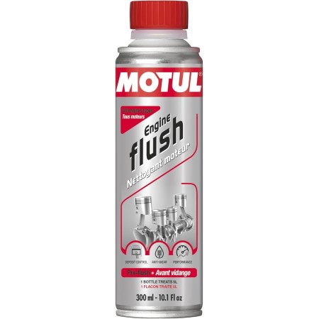 MOTUL Limpiador de Motores Antes de Cambio de Aceite, Aditivo para Aceite de Motores de Gasolina y Diésel, Antidesgaste, Reduce