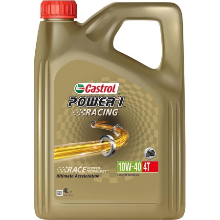 Castrol POWER1 Racing 4T 10W-40 Aceite de Moto 4L, Versión anterior