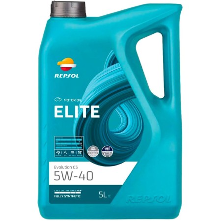 REPSOL aceite lubricante sintético para coche ELITE EVOLUTION C3 5W-40 5L