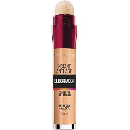 Maybelline New York, Corrector de Ojeras, Bolsas e Imperfecciones, Con Bayas de Goji y Haloxyl, Tono: 01 Light, 6.8 ml