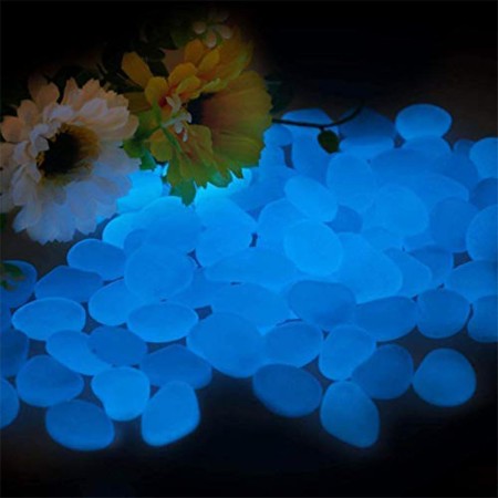 Smooce Piedras Luminosas Jardín, Piedras Decorativas Brillantes, 200 Piezas Gravilla de Sendero Patio Césped, para Acuario,