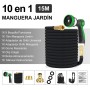 KSSKEN Manguera de Jardin 30m, Manguera Extensible con 10 Funciones Pistola | Accesorios de Cobre | Flexible, Resistente y Sin