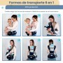 Quimets.Mochila portabebes .Portabebes ergonómico 6 en 1.Cómoda, ligera y transpirable.Porteo bebe.Porta bebes de 0 a 36