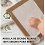 PewinGo- Kit de Marco Para Manos y Huellas de bebé para niño y niña - marcos de arcilla y madera - No se agrieta al secar