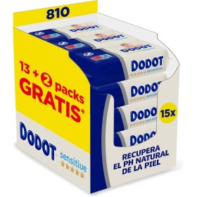 Dodot Toallitas Sensitive para Bebé, 15 Paquetes De 54 Unidades  810 Toallitas, Óptima Protección para la Piel