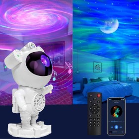 Proyector de galaxia,Proyector Aurora 2 en 1,actualiza la Luz Nocturna Galaxy.Altavoz Bluetooth y 8 Ruido Blanco,para Niños,