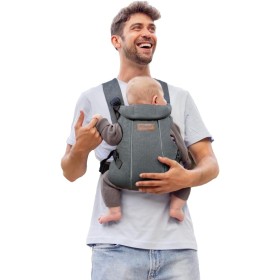 Jané Dual, Mochila Portabebé Ergonómica,desde Nacimiento hasta 15 kg, 3 Posiciones, Transpirable y Acolchado, Gris, Shadow