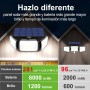 intelamp Focos Exterior Solares, 6000mAh Doble Sensor 270°Iluminación Sensor de Movimiento, 6500K, IP65 Luz Solar Exterior