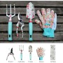 MQFORU Kit Jardineria, 4 Piezas Herramientas de Jardinería, Set Jardineria para Mujeres, Tijeras de Podar, Guantes, Paleta,