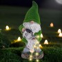 Estatua de jardín de Navidad, Gnomo Enano 30 cm Solar con Farol LED, decoración para Exteriores, Resistente a la Intemperie,