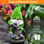 Estatua de jardín de Navidad, Gnomo Enano 30 cm Solar con Farol LED, decoración para Exteriores, Resistente a la Intemperie,