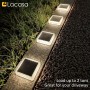 Lacasa Luces Solares Jardin, 4 Pack 30LM LED Lámpara Solar Exterior IP68 Impermeable Luz Solar del Piso Auto ON/OFF Lámparas