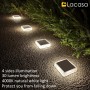 Lacasa Luces Solares Jardin, 4 Pack 30LM LED Lámpara Solar Exterior IP68 Impermeable Luz Solar del Piso Auto ON/OFF Lámparas