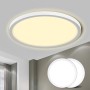 LQWELL® Lámpara de Techo LED Lámpara de Techo, IP44 Lámpara de Baño Impermeable Redonda Plana 18W 6000K 1600LM Delgada para Sala