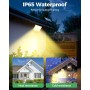 LOTMOS 2 Paquete Luz Solar Exterior Jardin, 342LED/Mando a Distancia Focos Led Exterior Solares Sensor De Movimiento, IP65