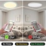 LQWELL® Lámpara de Techo LED Lámpara de Techo, IP44 Lámpara de Baño Impermeable Redonda Plana 18W 6000K 1600LM Delgada para Sala