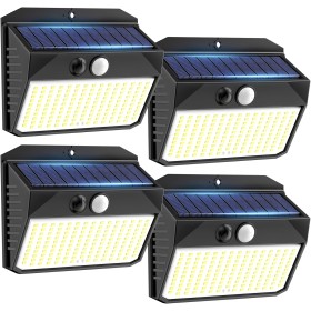 SIGRILL Luz Solar Exterior, 150LED Luces Solares Con Sensor De Movimiento, Focos Solares Exterior con 3 Modos, IP65 Impermeable