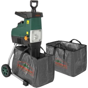 Gardebruk® Trituradora Silenciosa Eléctrica de Jardín 3100W máx. 2X Bolsas de Recolección 60L para Ramas máx.44mm