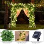 GuKKK Guirnaldas Luces Led Solares Exterior Solar, Cadena de Hiedra Artificial 100LED 10M, 8 Modos, Cadena de Luces Impermeables