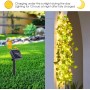 GuKKK Guirnaldas Luces Led Solares Exterior Solar, Cadena de Hiedra Artificial 100LED 10M, 8 Modos, Cadena de Luces Impermeables