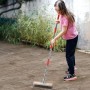 Mitclear Escoba de Alambre con Mango Telescópico (145cm), Cepillo de Cerdas de Metal Rígido para Eliminar de Musgo, Malas