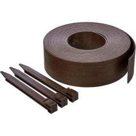 Amazon Basics – Bordura para jardín con 10 estacas, 8 cm/3 pulgadas x 12 m/40 pies, Marrón