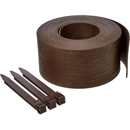 Amazon Basics – Bordura para jardín con 10 estacas, 8 cm/3 pulgadas x 12 m/40 pies, Marrón