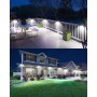 Focos LED Exterior Solares con Sensor de Movimiento IP67 Impermeable Luz Solar, Lampara con Múltiples Superficies Iluminadas