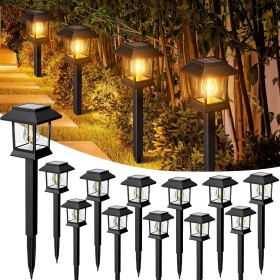 nipify Luces Solares LED Exterior Jardin, 12 Piezas Vintage Balizas Solar Impermeable, Lamparas Solares para Patio, Paisaje,