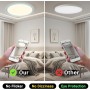 LQWELL® Lámpara de Techo LED Lámpara de Techo, IP44 Lámpara de Baño Impermeable Redonda Plana 18W 6000K 1600LM Delgada para Sala