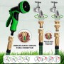 HOMEPROTEK Manguera Extensible 15m - Manguera Jardin con Pistola Riego de 9 Funciones - Manguera Jardin Enrollable para Riego de