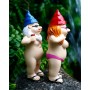 2 gnomos divertidos de jardín desnudos, adornos de gnomos de jardín traviesos para exteriores, decoración de césped para