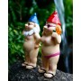 2 gnomos divertidos de jardín desnudos, adornos de gnomos de jardín traviesos para exteriores, decoración de césped para