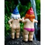 2 gnomos divertidos de jardín desnudos, adornos de gnomos de jardín traviesos para exteriores, decoración de césped para