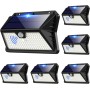 OUILA Luz Solar Exterior, 4 Paquete 185 LED 3 Modos Focos Solares Exterior con Sensor de Movimiento, IP65 Impermeable Lamparas