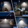 OUILA Luz Solar Exterior, 4 Paquete 185 LED 3 Modos Focos Solares Exterior con Sensor de Movimiento, IP65 Impermeable Lamparas