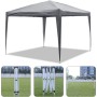 ISE Carpa de Jardín de 3 x 3 m Plegable, Cenador Robusto Impermeable, Garden Tent Resistente al Agua con 4 Paredes Laterales