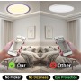 LQWELL® Lámpara de Techo LED Lámpara de Techo, IP44 Lámpara de Baño Impermeable Redonda Plana 18W 6000K 1600LM Delgada para Sala