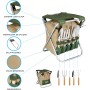 BIKAIN - Taburete Plegable de Jardin - Juego de Herramientas - Bolsa de Almacemiento con Cremallera - Incluye 5 Herramientas con