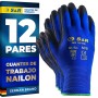 S&R 12 PARES Guantes de Trabajo Hombre Talla XL/10 Bricolaje Jardinería Construcción Pintura - Guantes con Nailon Ligeros y