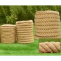 Jalunth Cuerda Rollo de Yute Gruesa Natural Cuerda Cáñamo Sisal para Jardín Colgar Fotos Rascador Gatos Manualidades Floristería